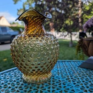 Vintage Style Amber Glass Vase